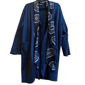 Le Nove Made in Italy Caposhie cotton long scarf cardigan Sz One Size